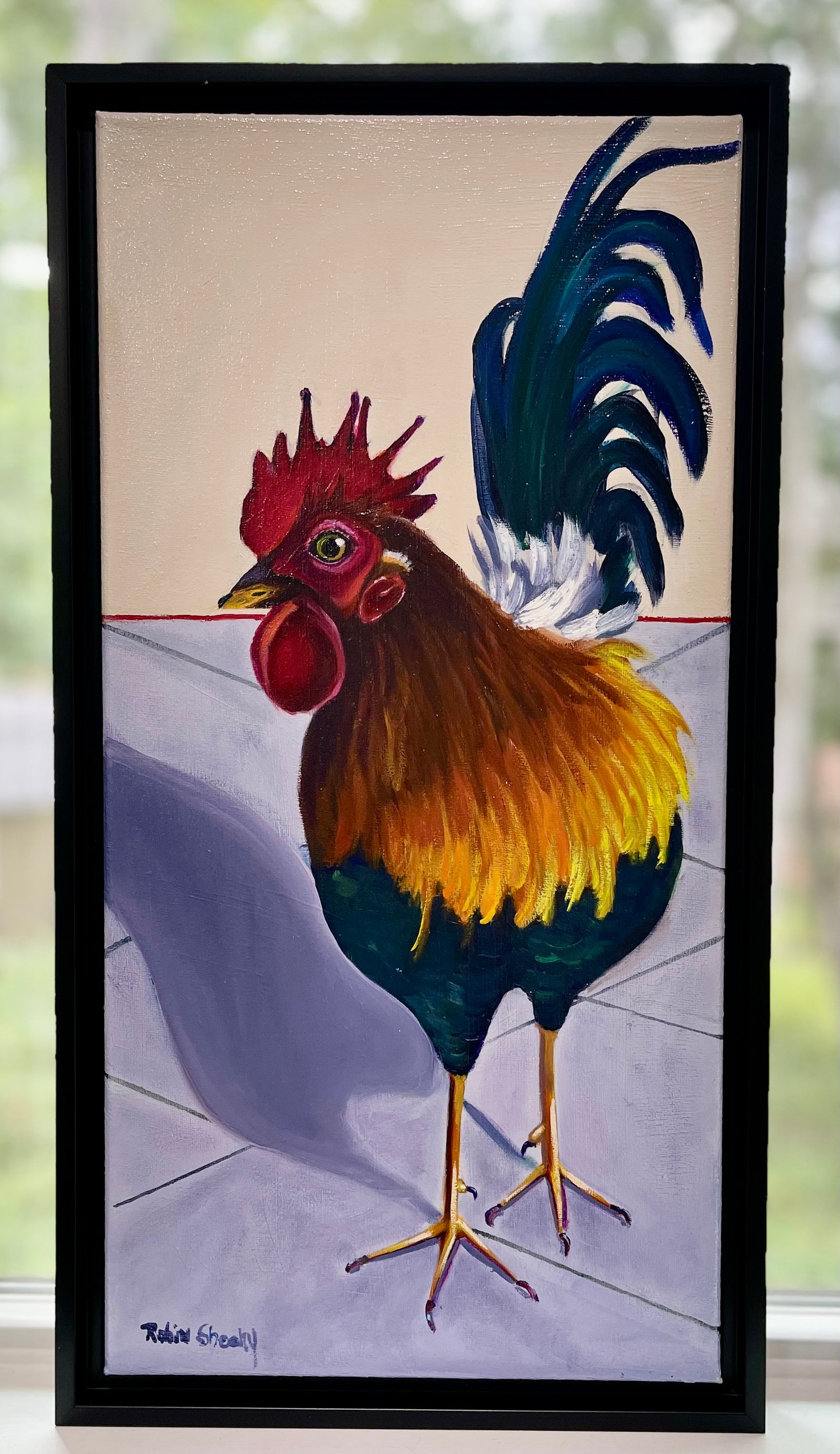 Rooster "Big Kahuna" oil on canvas